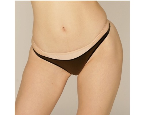 Unisex Stretchy Thin Super Low-Rise T-Back Panties Black