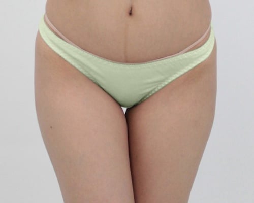 Skin-Friendly Cotton Full-Back Panties L Green