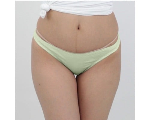 Skin-Friendly Cotton T-Back Panties L Green