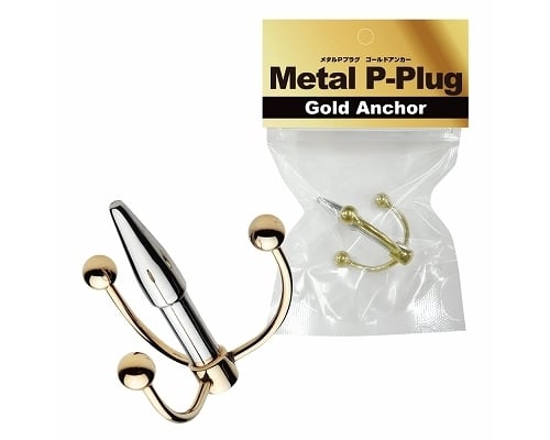 Metal P-Plug Gold Anchor Penis Plug