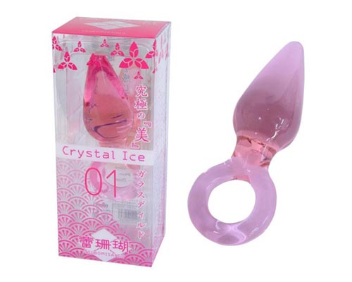 Crystal Ice Tsubomisango Glass Butt Plug