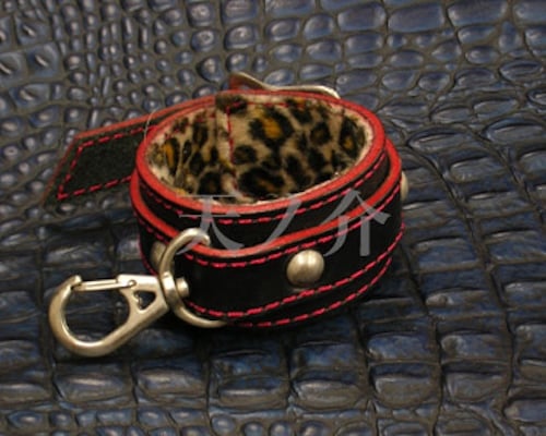 Instant BDSM Leather Ankle Cuff Leopard Print