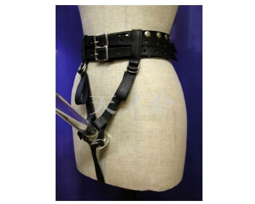 Leather Cock Ring Harness with Studs