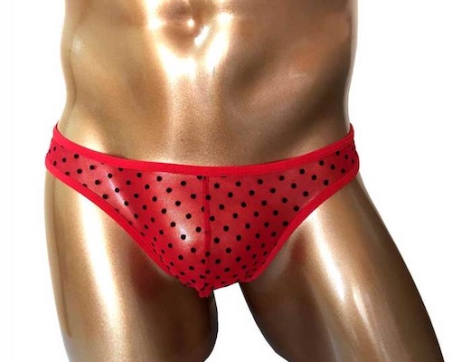 Bad Daddy Sexy Male Briefs Red with Polka Dots