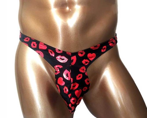 Bad Daddy Red Kisses Male Thong