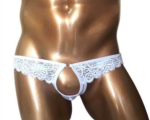 Bad Daddy Crotchless White Panties for Men
