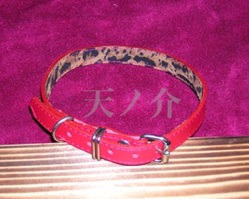 Leather BDSM Neck Belt Collar 15 mm (0.6")