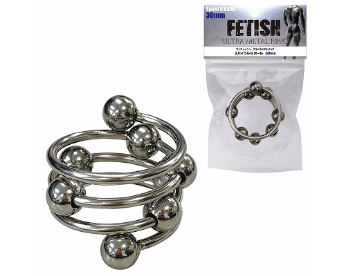 Fetish Ultra Metal Cock Ring Spiral 8 Balls 30 mm (1.2")