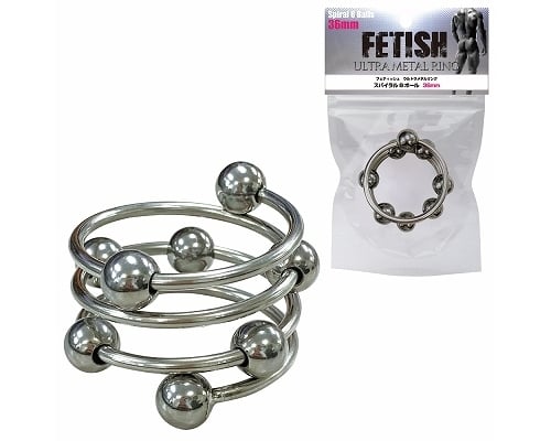 Fetish Ultra Metal Cock Ring 8 Spiral Balls 36 mm (1.4")