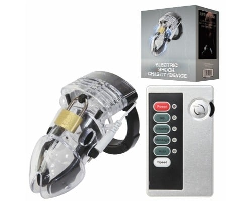 Electric Shock Chastity Device for Men Clear