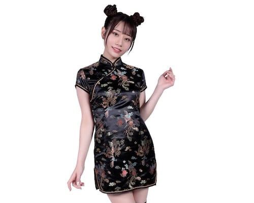 Cheongsam Dress Mini Black