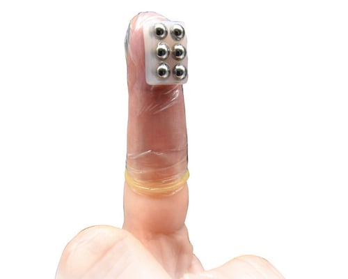 Finger Skin DX G-7 Metal Balls Finger Condoms