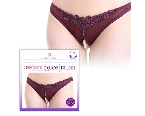 Crescente Dolce T-back Panties with Pearls