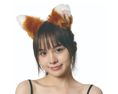 Soft and Fluffy Cat Ears Headband Brown and White