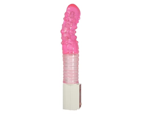 Infinite Ring Bumpy Curved Cock Vibrator Pink