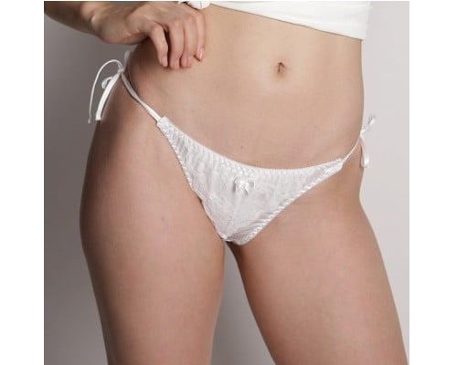 Soft Shiny Lace Full-Back Panties White M