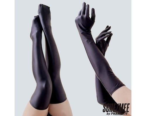 Sexy Opera Gloves Knee-High Stockings XL Black