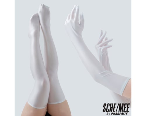 Sexy Opera Gloves Knee-High Stockings M White