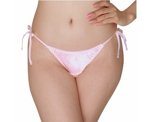 Glossy Satin Full-Back Panties L Pink