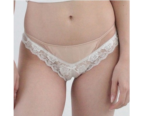 Ultra-Thin See-Through Lacy Open-Crotch Thong White