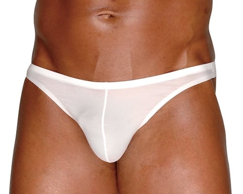 Guy's Tiny Male Thong White