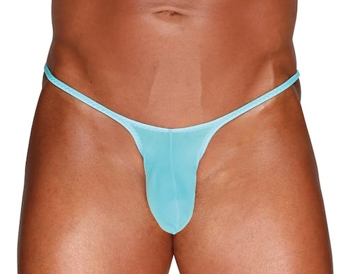 Guy's Tiny Male Thong Blue