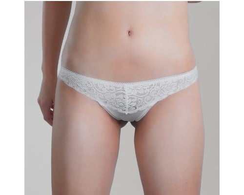 Lace T-Back Panties White