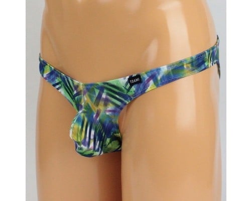 Men's Stretchy Snazzy Jungle Print Full-Back Briefs Green