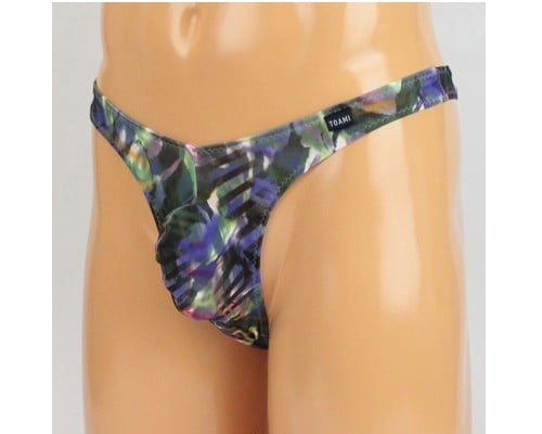Men's Stretchy Snazzy Jungle Print Full-Back Briefs Purple
