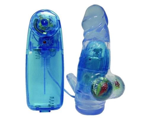 Mini Cock and Balls Vibrator Blue