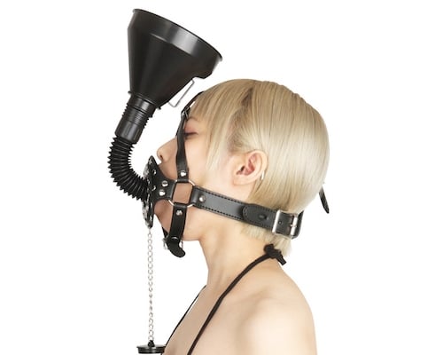 BDSM Pee Drinking Funnel Mouth Gag