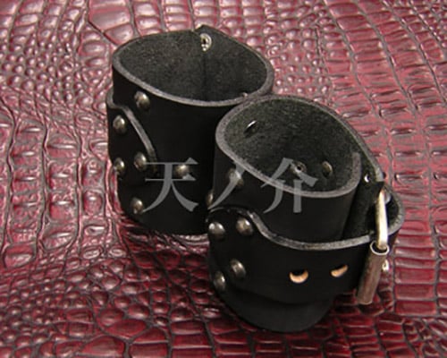 Leather Prayer Handcuffs