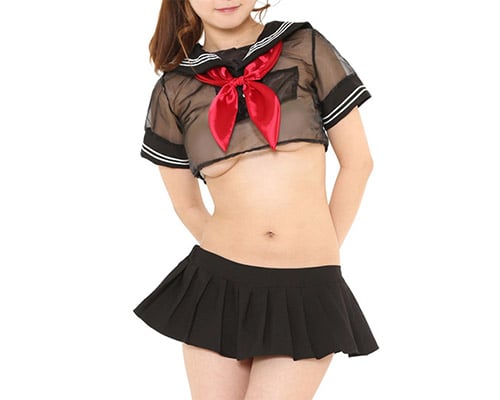 See-Through School Uniform Black Sailor Suit