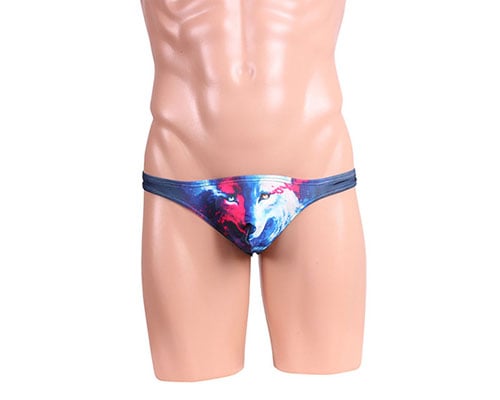 Strong and Sexy Wolf-Print Men's Thong