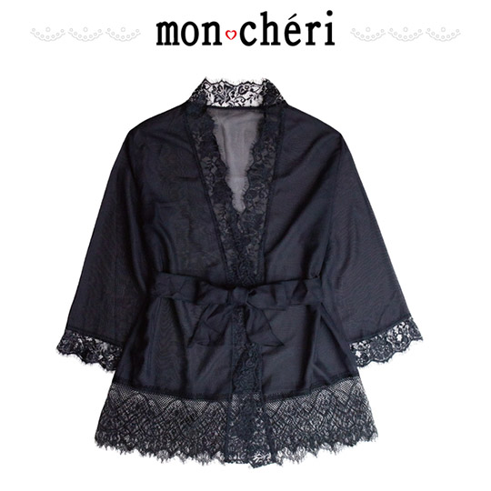 Mon Cheri Roomwear Short Black Kimono