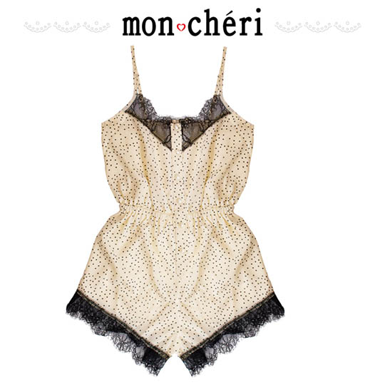 Mon Cheri Roomwear White Rompers with Polka Dots