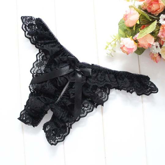 Frilly Lace Open-Crotch Panties