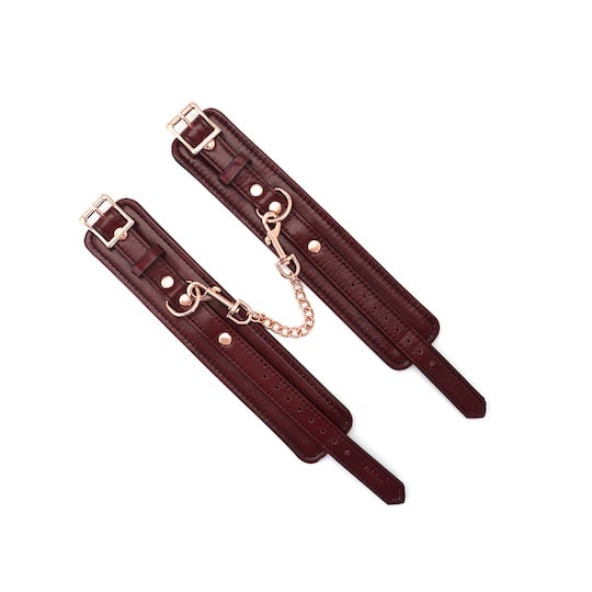 Genuine Leather Wine Red Ankle Restraints