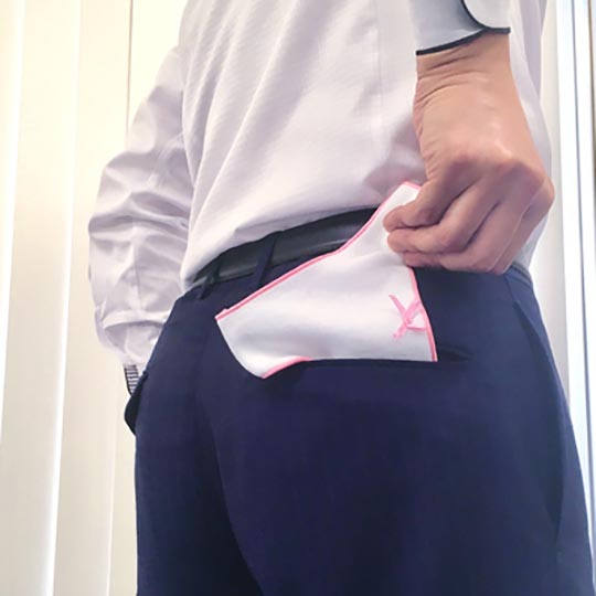 White Panties with Pink Ribbon Towel