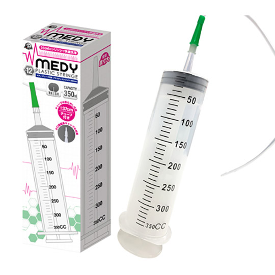 Medy Plastic Anal Syringe with Tube 350 ml (12 fl oz) - Anal enema kit - Kanojo Toys