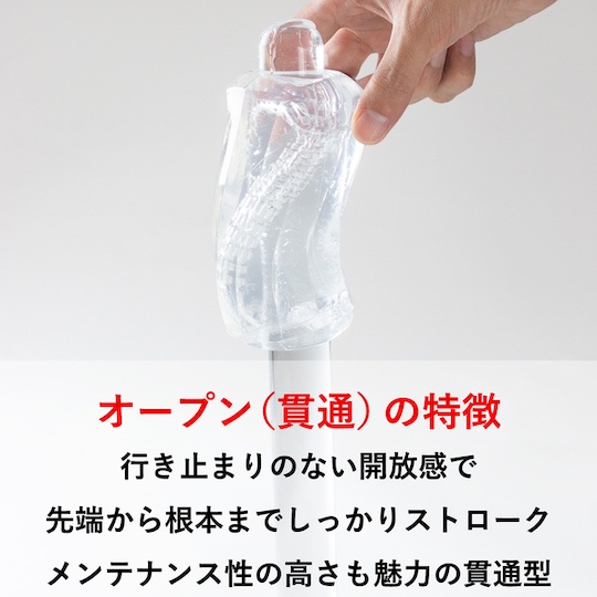 Men's Max Xross Open - Transparent masturbator with two penetration courses - Kanojo Toys