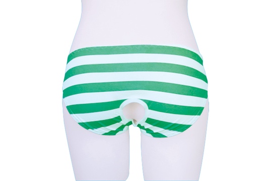 Open Crotch Stripy Panties for Otoko no Ko - Cute striped underwear for male crossdressers - Kanojo Toys
