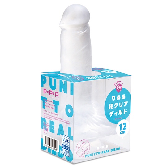 New Punitto Real Dildo Clear 12 cm - Flexible, see-through Japanese cock toy - Kanojo Toys