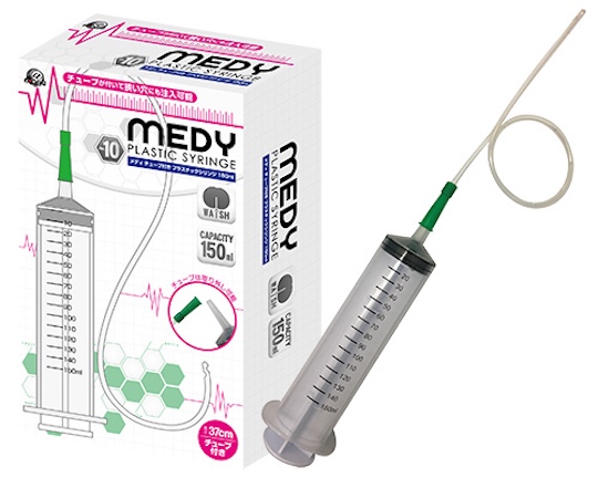 Medy Plastic Anal Syringe with Tube 150 ml (5.1 fl oz) - Butthole cleaning, lubricating douche set - Kanojo Toys