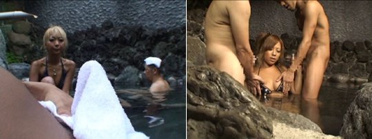 Gyaru Slut Onsen Hot Spring Orgy - Japanese garu outdoor bathing porn - Kanojo Toys