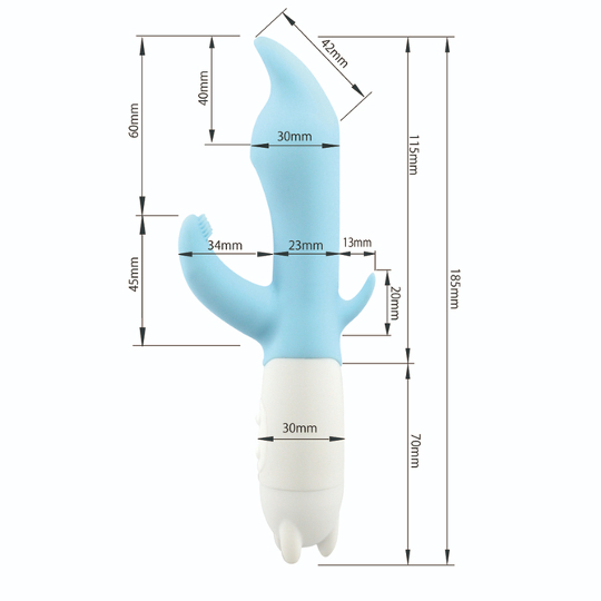 G-Shocker Vibrator Blue - Vibrating dildo with clitoral, G-spot, anal stimulation - Kanojo Toys