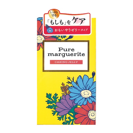 Pure Marguerite Caring Jelly Condoms - Lubricated Japanese contraception by Okamoto - Kanojo Toys