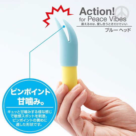 Action! for Peace Vibes Blue Head - Stand with Ukraine vibrator toy - Kanojo Toys