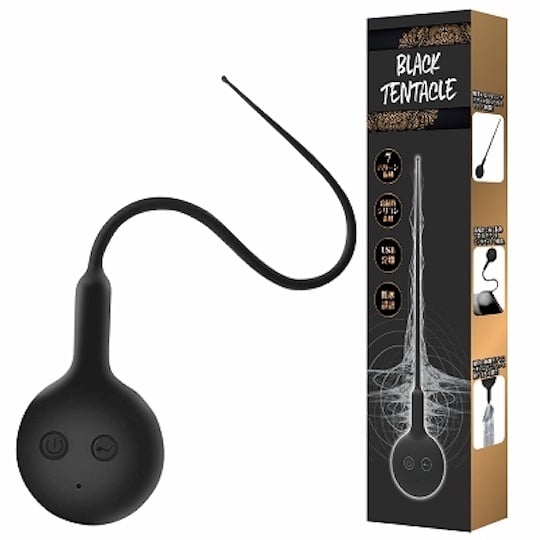 Black Tentacle Pee Hole Vibrator - Male urethra vibe toy - Kanojo Toys