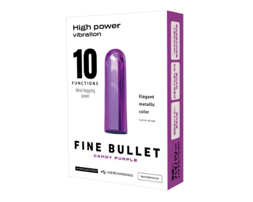 Fine Bullet Vibe Candy Purple - USB-rechargeable premium bullet vibrator - Kanojo Toys